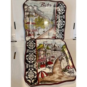 Certified International Paris Bistro Square Plates Set of 2 Tre Sorelle Studios